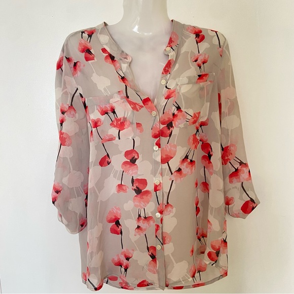 Donna Karan DKNYC Cherry Blossom Floral Blouse - Picture 3 of 5